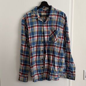 American Eagle By Payless Blue Red Yellow Plaid Shirt